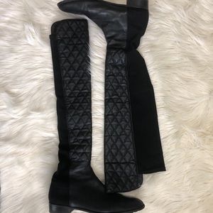 Stuart Weitzman Black Quilted 5050 Boots